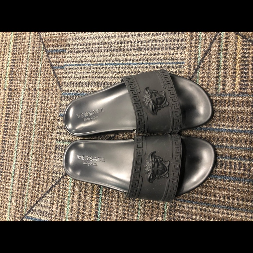 Versace Palazzo Slide, Black - Do Not Have Box Anymore or Receipt - One Dustbag
